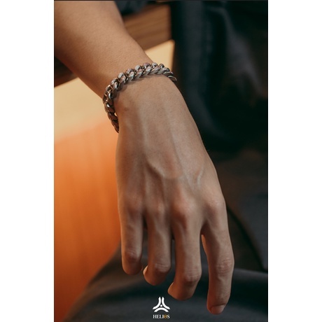 Vòng tay kim loại nam, nữ Helios Cuban V3