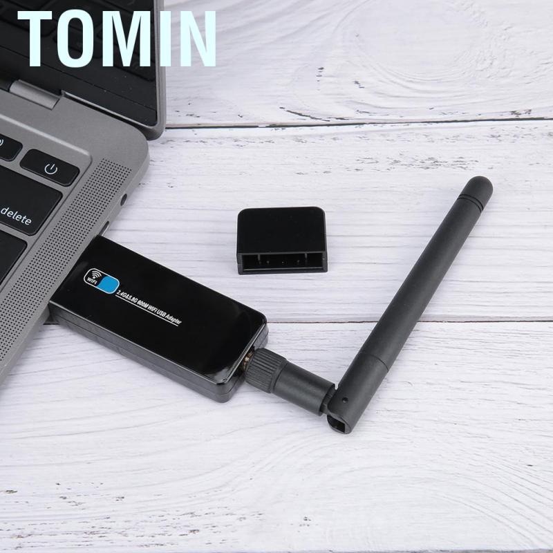 Thẻ mạng không dây 600M WIFI Bluetooth 4.0 AC USB cho máy tính để bàn với 2 anten đa hướng thông minh