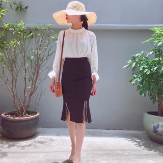 CHÂN VÁY BÚT CHÌ XẺ TÀ D63