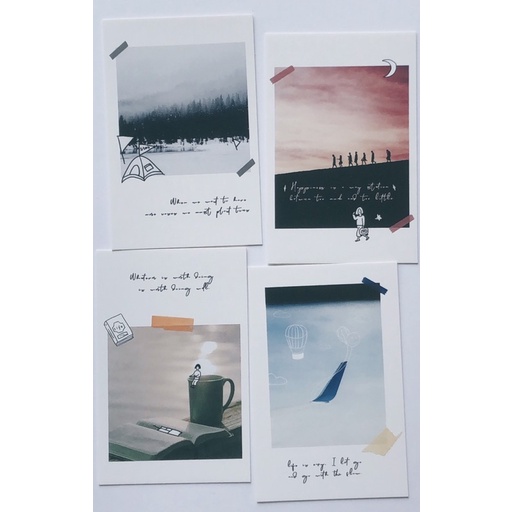 Set 28 tấm LOMO CARD polaroid trang trí xinh xắn nhiều họa tiết theo chủ đề bưu thiếp mini postcard