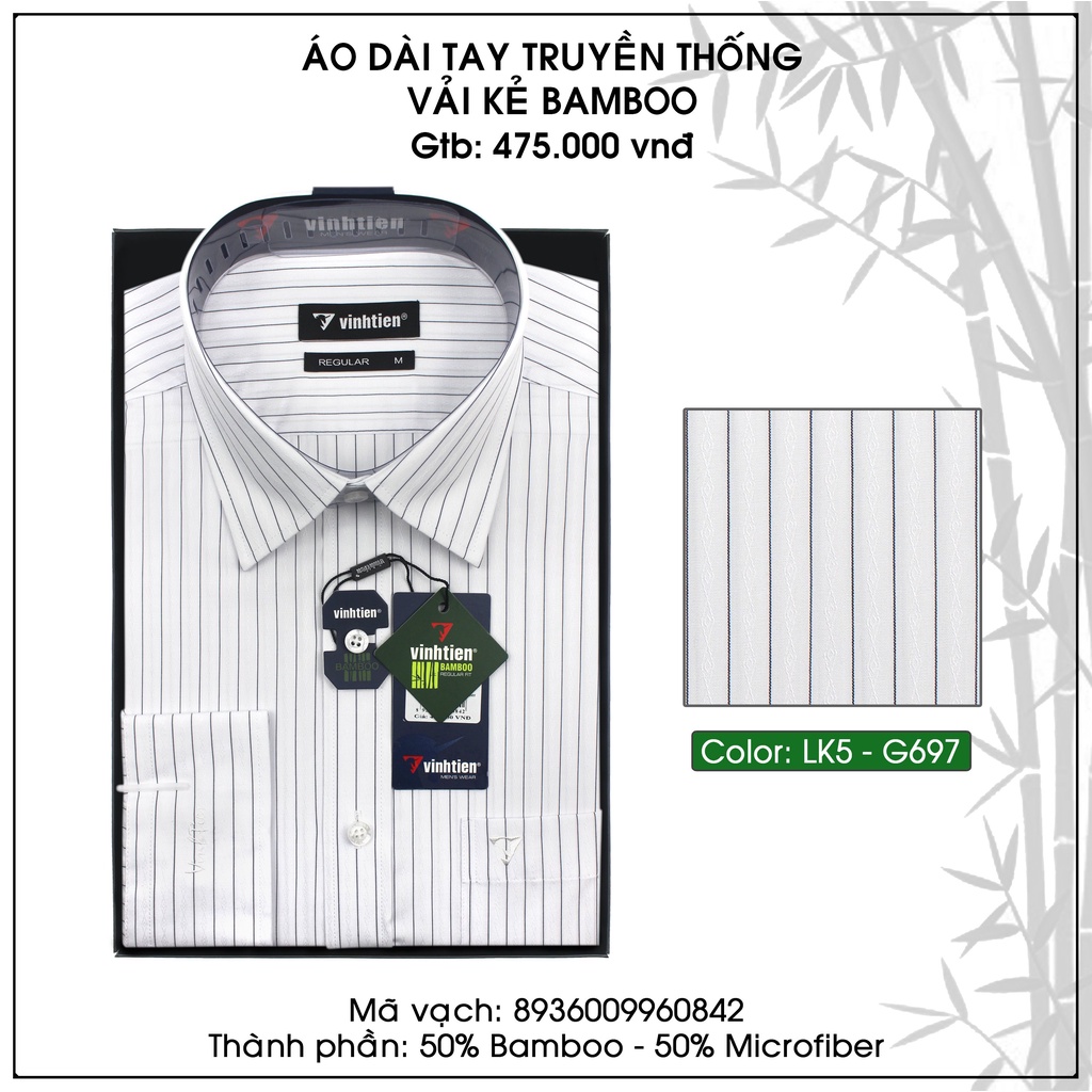 Áo Sơ Mi Dài Tay Caro Vải Bamboo Form Regular Vĩnh Tiến 475 - Nhiều Màu