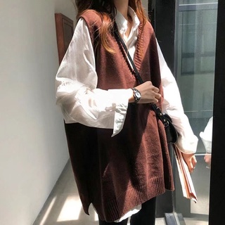 Áo gile len mỏng áo len ulzzang siêu xinh hàn quốc - 002