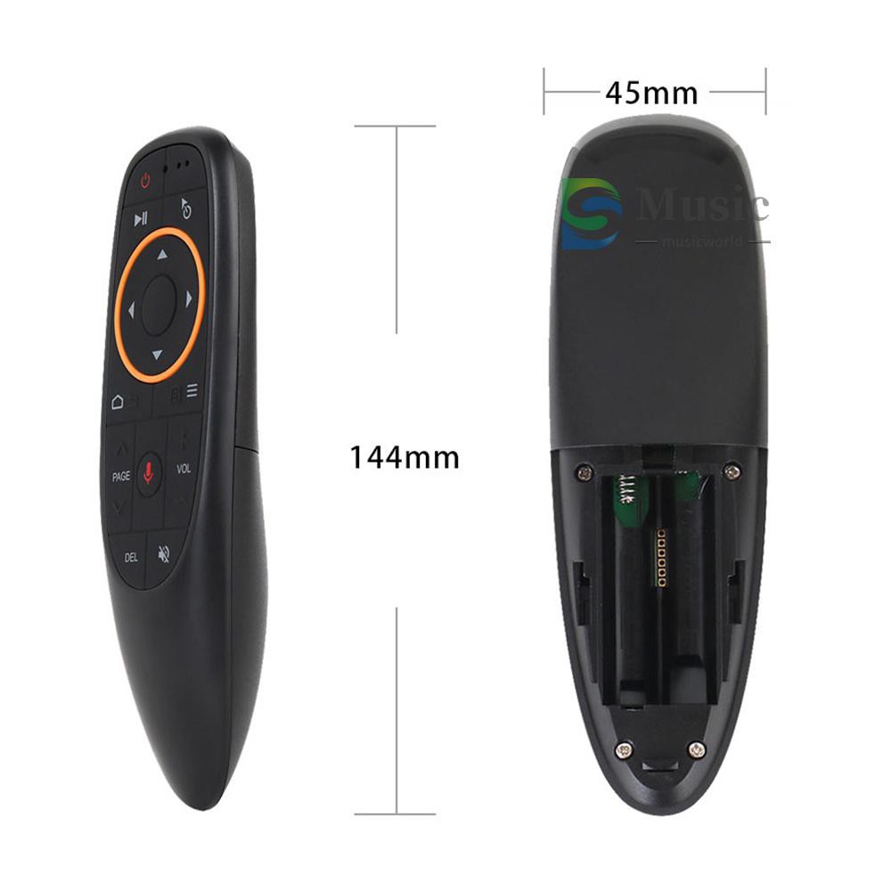 〖MUSIC〗G10 2.4GHz Wireless Remote Control with USB Receiver Voice Control for Android TV Box PC Laptop Notebook Smart TV Black