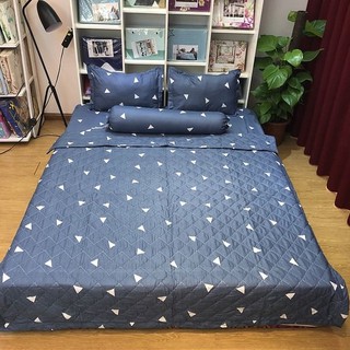 Ga giường tam giác ghi xám nhã nhặn sang trọng tặng kèm 2 vỏ gối nằm