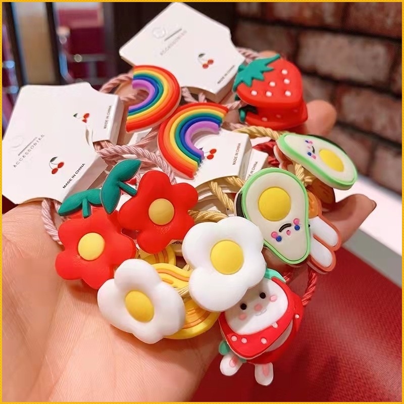 Dây Buộc Tóc Cao Su Cỡ Nhỏ Dễ Thương Phong Cách Hàn Quốc Cho Bé Gái