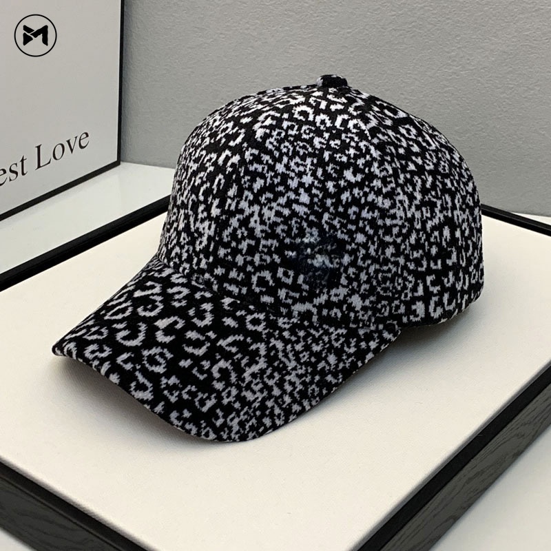 Mũ Lưỡi Trai Da Lộn Họa Tiết Da Báo Cá Tính Thời Trang Phong Cách Hàn Quốc