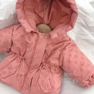 Áo khoác Parka hoạ tiết lót lông cho bé 12-23kg - Sẵn hàng