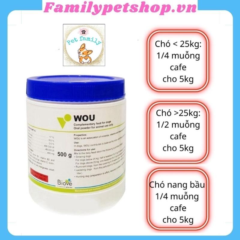 Bột khoáng WOU cho chó mèo thú cưng 500gr -familypetshop.vn