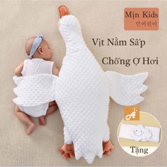  Gối Vịt Trắng Nằm Sấp Chống Đau Bụng Đầy Hơi Cho Bé - Mịn Kids