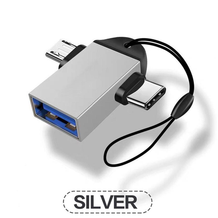 Bộ Chuyển Đổi Hai Trong Một Từ Usb Sang Type-C + Đầu Chuyển Đổi Otg Cho Điện Thoại / Máy Tính