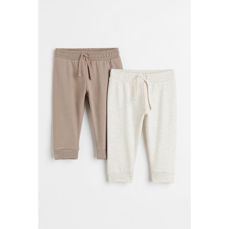 Set 2 quần nỉ da cá jogger beige xanh nâu tím HM H&M _hàng chính hãng Anh