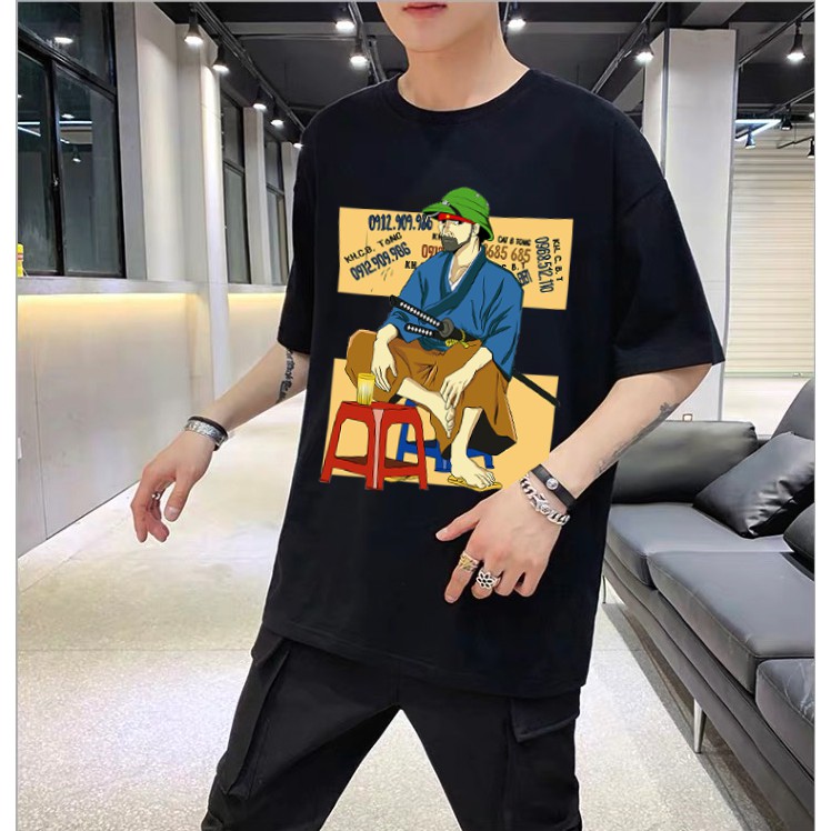 <SMLshop> ÁO THUN UNISEX YASUO MŨ CỐI (ĐEN)