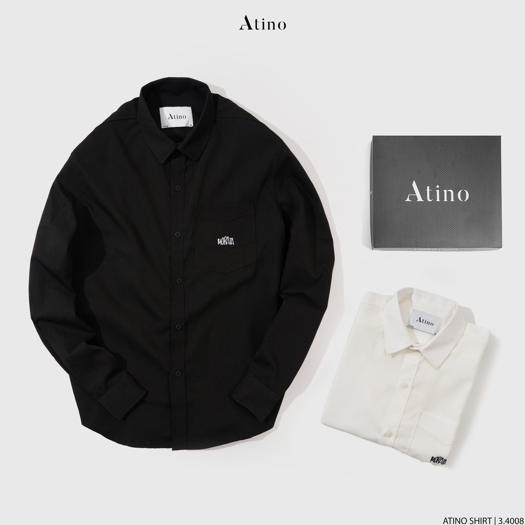 Áo Sơ Mi Dài Tay Nam Trơn ATINO Vải Cotton mềm mịn thoáng mát Form Regular SM3.4008