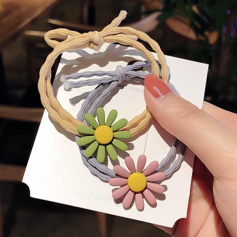 Dây buộc tóc hoa cúc cao su kiểu Hàn Quốc dễ thương dành cho nữ siêu cute