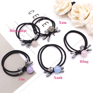 Dây cột tóc, buộc tóc đính đá và đá tròn quý phái (BT 67)