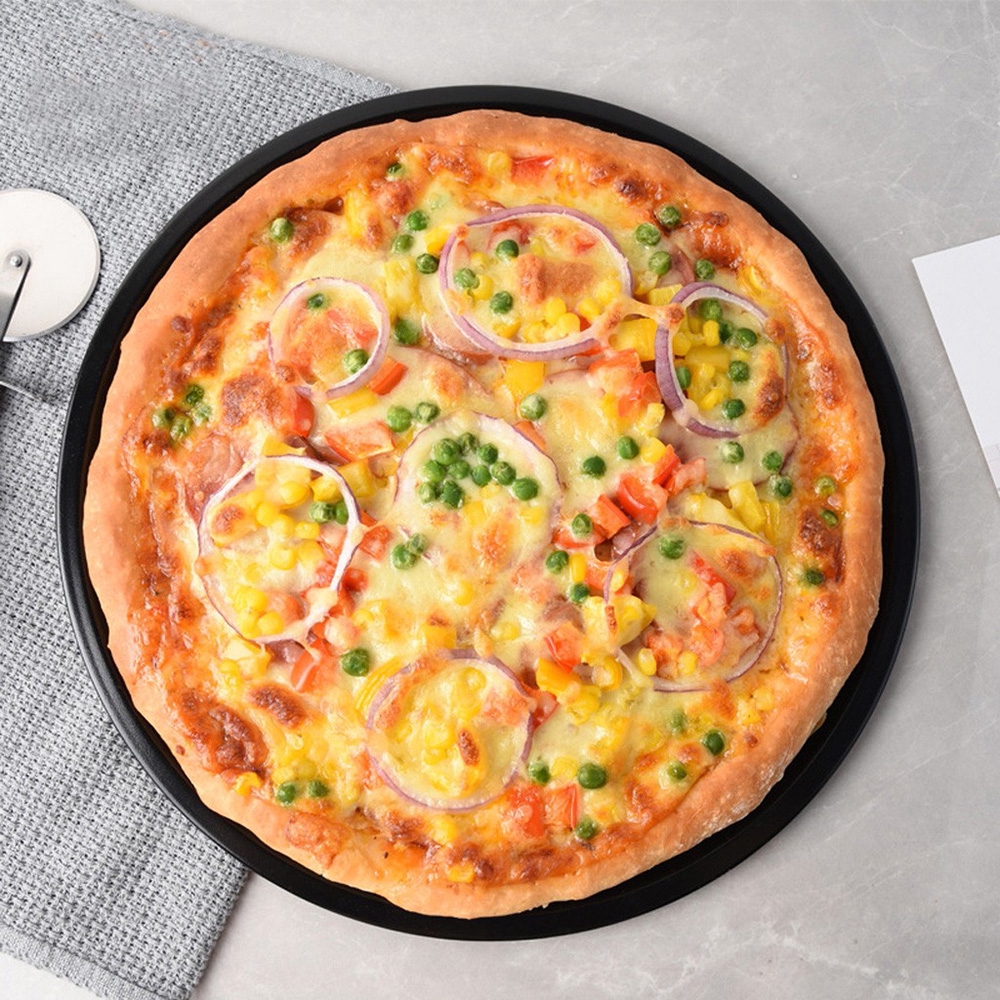 Khuôn nướng bánh pizza có nhiều kích cỡ chống dính bằng thép cacbon