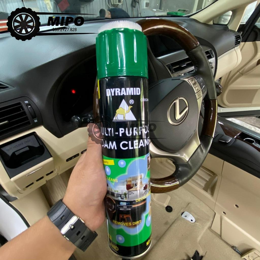 Chai xịt bọt vệ sinh đa năng nội thất, ghế da, trần nỉ ô tô DYRAMID / CAMEL/ Foam Cleaner/ Multi Purpose