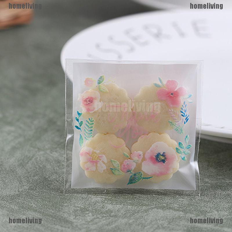 100 túi nhựa đựng bánh quy họa tiết chữ xinh xắn