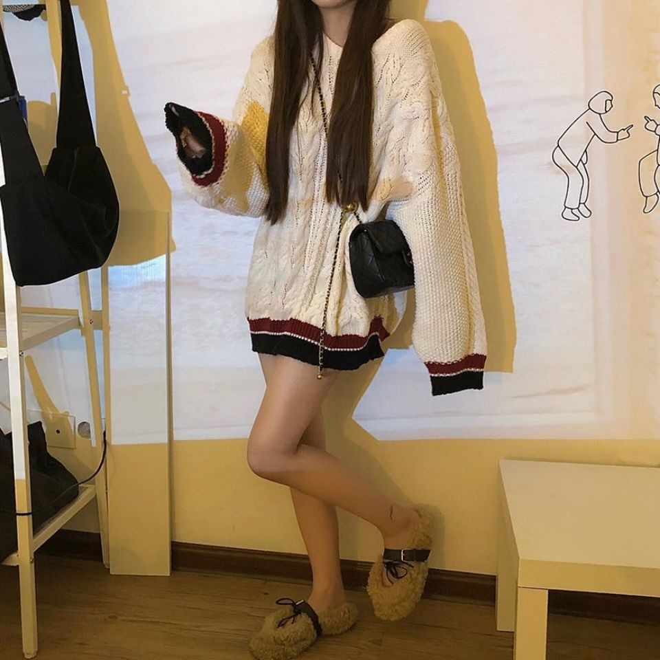 Jiashucheng Áo Sweater Chui Đầu Thoải Mái Dễ Phối Đồ Phong Cách Preppy