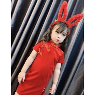 Váy sườn xám nhung siêu xinh cho bé gái