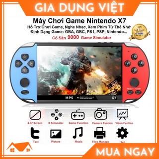 Máy chơi game cầm tay X7 màn hình 4.3 inch Tặng thẻ 8gb cài 900 game hỗ trợ chuyển đổi hình ảnh lên TV