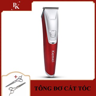 Tông đơ cắt tóc, máy cắt tóc cao cấp Kemei - Tặng bộ kéo cắt tỉa