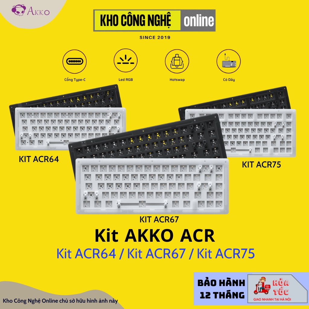 Kit bàn phím cơ AKKO ACR75 (Hotswap / RGB / Foam tiêu âm / Gasket Mount)