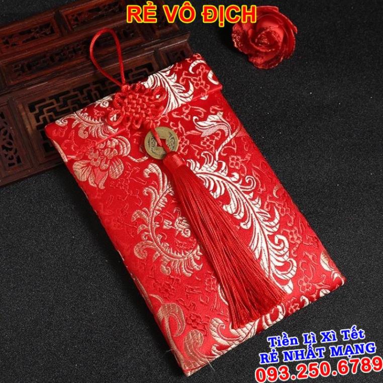 Bao lì xì cưới thổ cẩm / Bao Lì Xì Vải Gấm Nhiều Hoa Văn Cao cấp Ngày Tết,Cưới Hỏi, Nạp Tài. RỒNG DỌC NGỌC