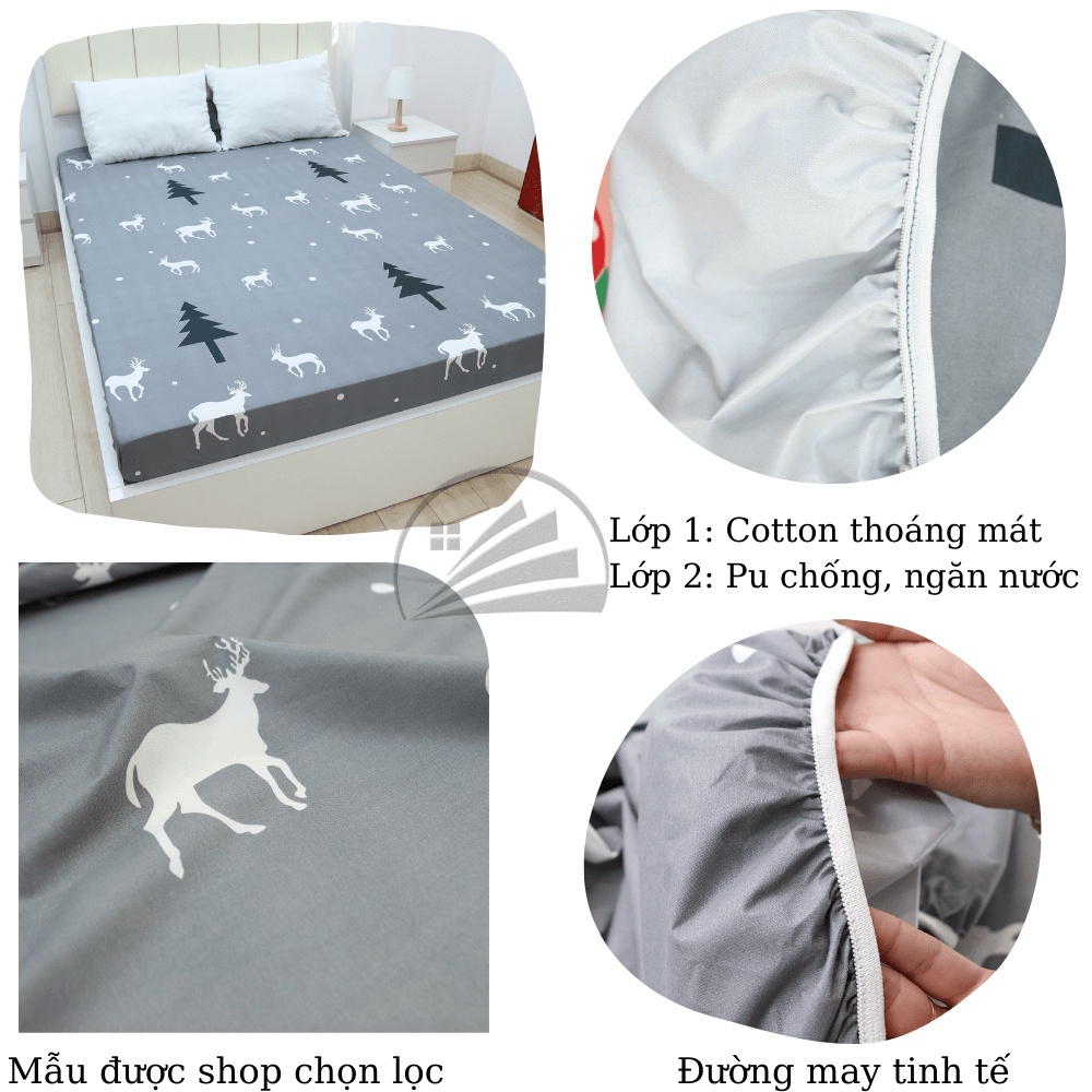 Ga chống thấm Cotton bảo vệ đệm - Ngăn thấm nước dành cho bé, người cao tuổi | ZingZingMart chống thấm
