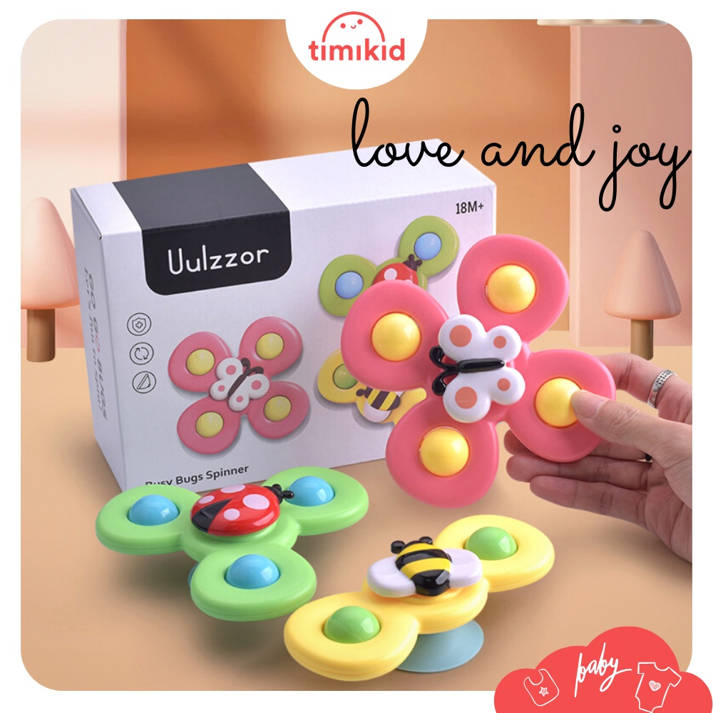 Set 3 Đồ Chơi Con Quay Spinner Dán Tường Phát Nhạc Cho Bé - Timikid