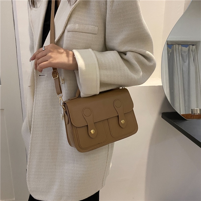 Ielgy Túi Xách Đeo Chéo Hình Vuông Thời Trang Cao Cấp Phong Cách Retro Dễ Phối Đồ