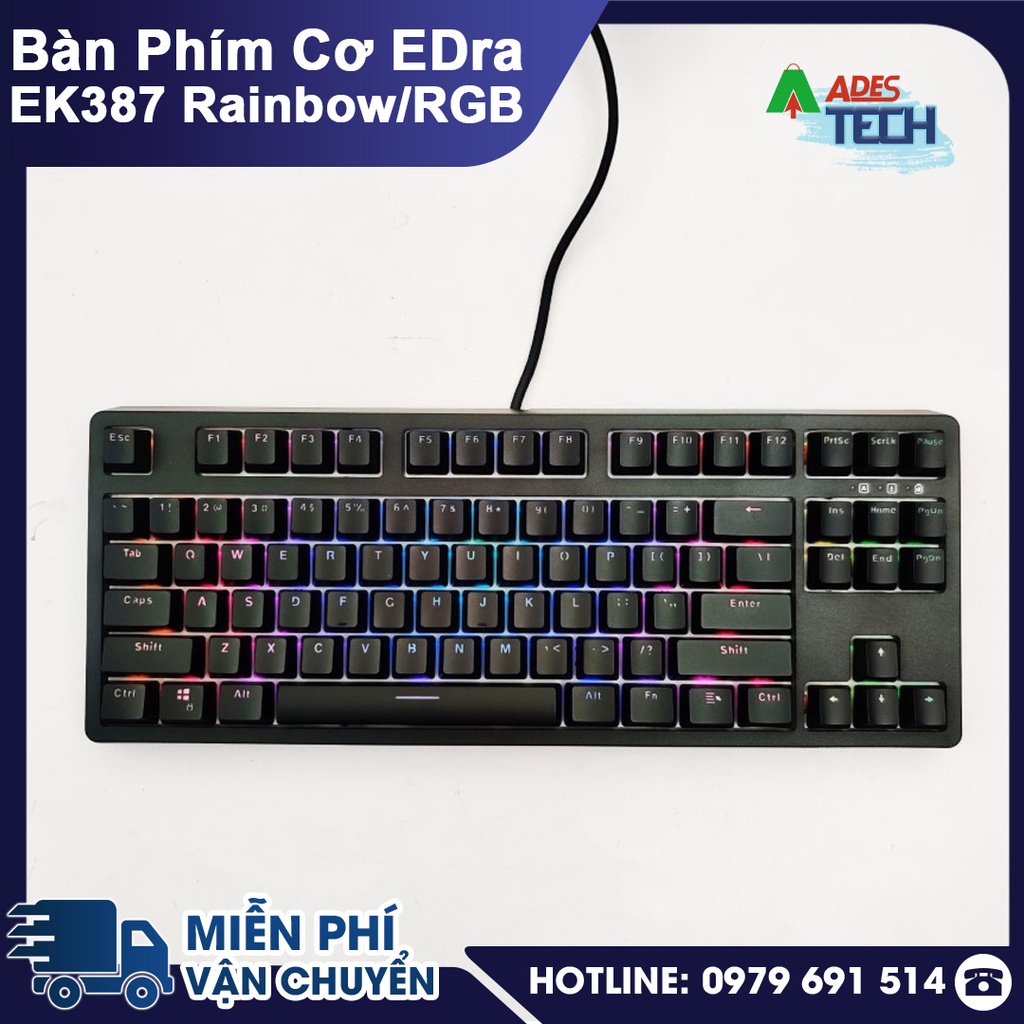 Bàn Phím Cơ EDRA EK387 V2 / Rainbow | Bàn Phím Cơ USB Huano Switch