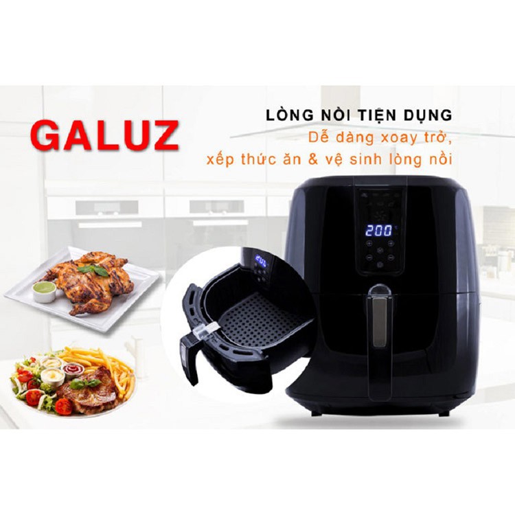 [Tặng bình xịt dầu]  Nồi chiên không dầu điện tử Galuz 5.2l GLA-616