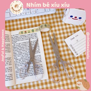 Kéo cắt giấy siêu bén cán cầm trong suốt kiểu dáng xinh xắn tiện dụng VT85
