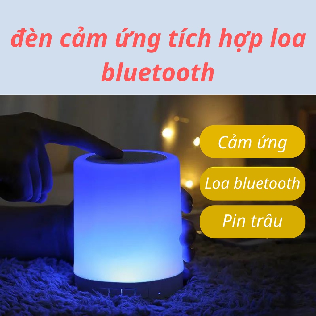 Đèn ngủ cảm ứng 7 màu tích hợp loa bluetooth, trang trí phòng ngủ
