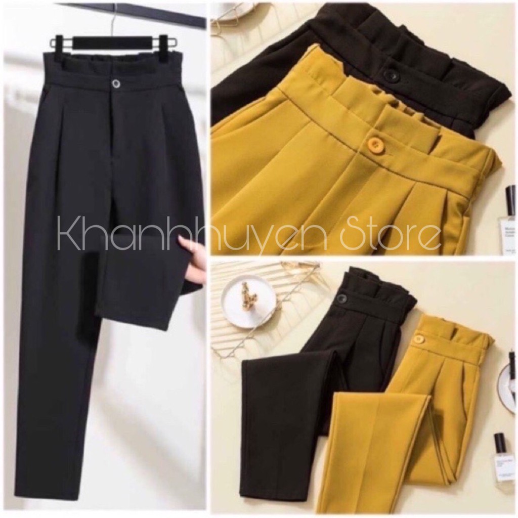 Quần Baggy Cạp Bèo KH150 – Quần Tây Nữ Công Sở Cạp Cao Xếp Ly Tôn Dáng