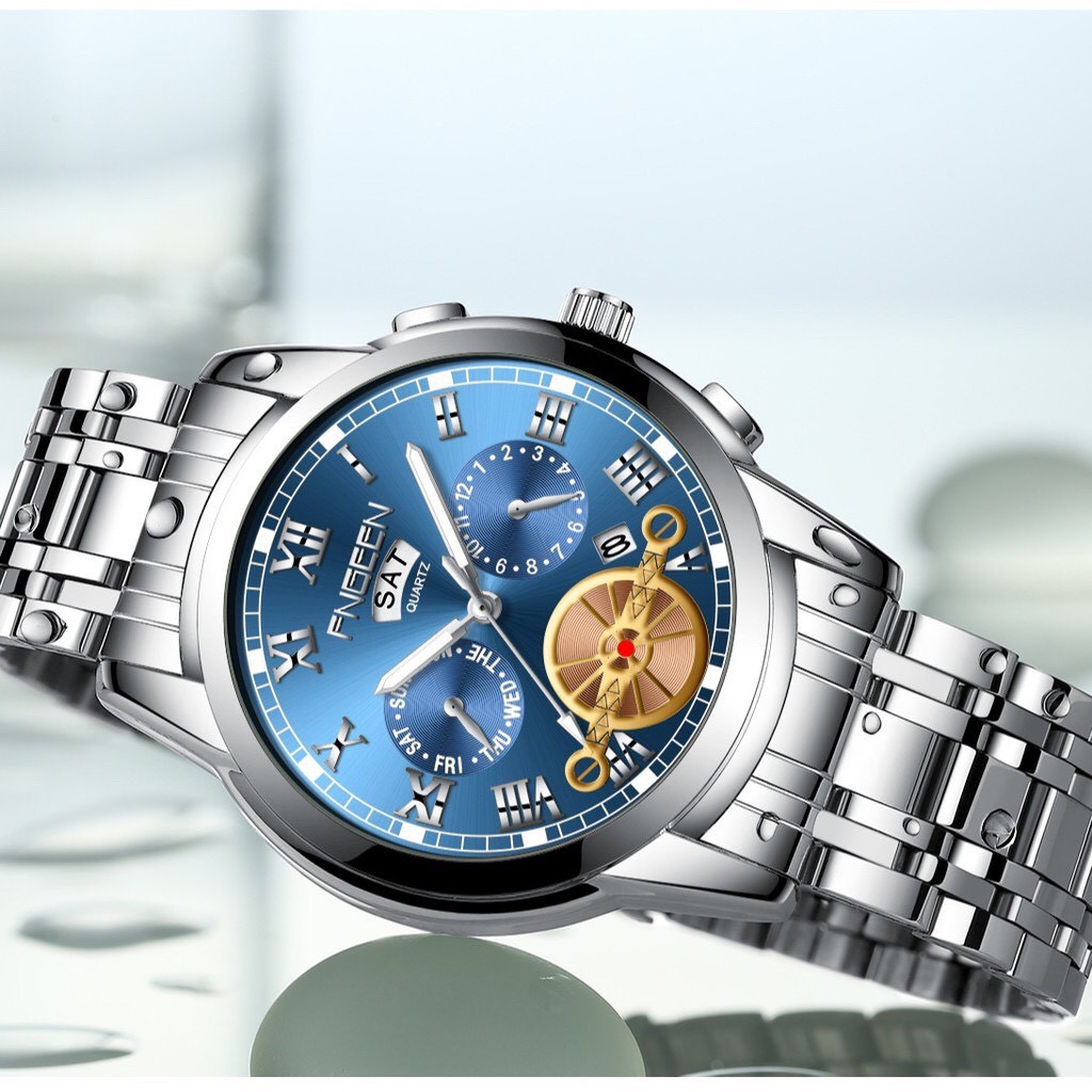 Đồng hồ nam FNGEEN F15 mặt tròn giả cơ có lịch thưs thứ và ngày,kiểu dáng đẳng cấp sang trọng | BigBuy360 - bigbuy360.vn