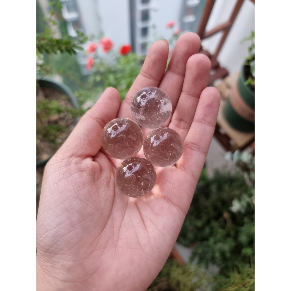Cầu đá Trắng mini (Clear Quartz) làm Grid, thanh tẩy trong Tarot, Reiki, thiền định, phong thủy