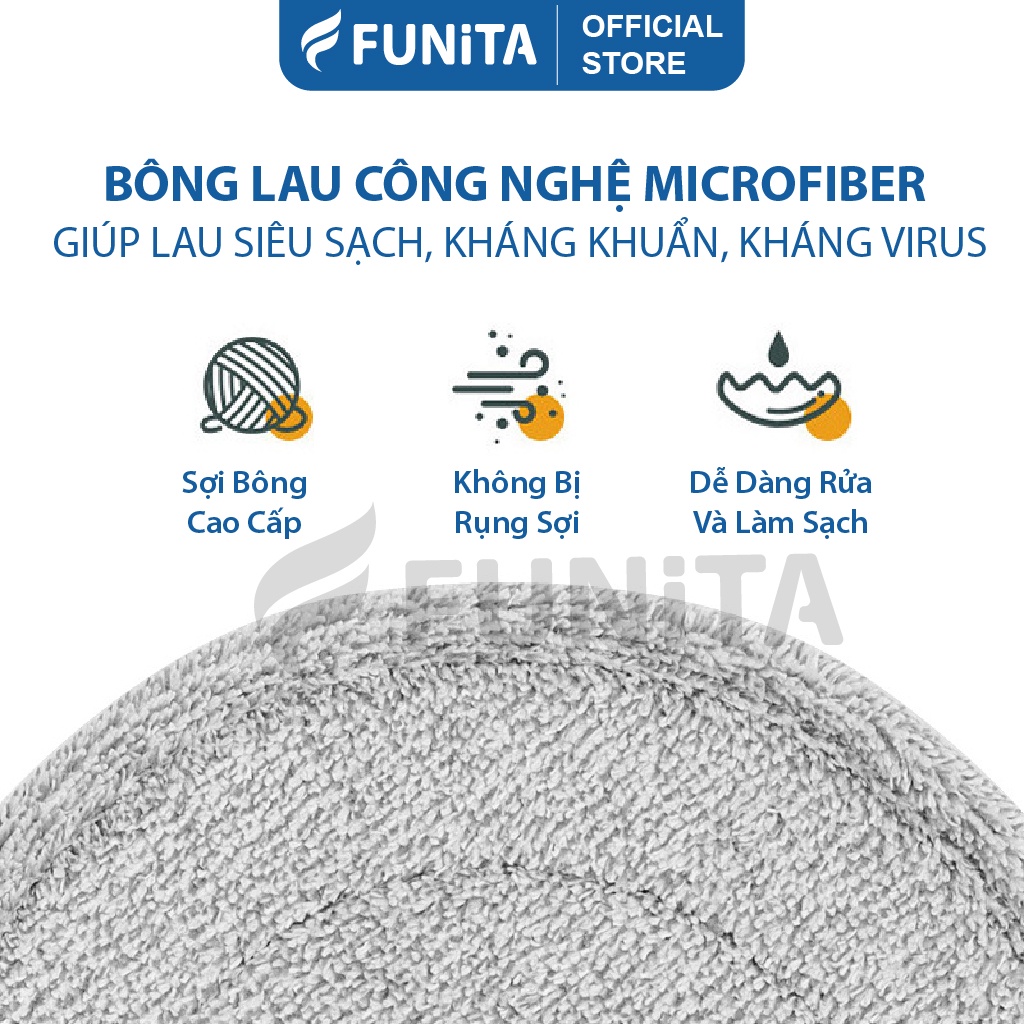 Chổi lau nhà thông minh tách nước bẩn Funita, thùng lau nhà thế hệ mới, kèm bộ lau nhà 360 độ, kích thước nhỏ gọn 20cm