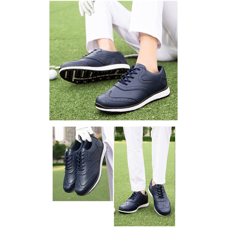 Giày Da Đánh Golf Chống Trượt Chống Thấm Nước Phong Cách Anh Quốc Cho Nam