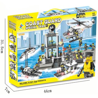 Lego ghép hình trụ sở đội đặc nhiệm swat city sea 646pcs sp625