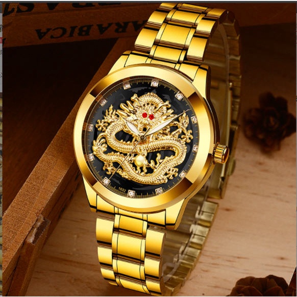 ĐỒNG HỒ NAM RỒNG FNGEEN 3D DÂY THÉP KHÔNG GỈ BẢN DOANH NHÂN