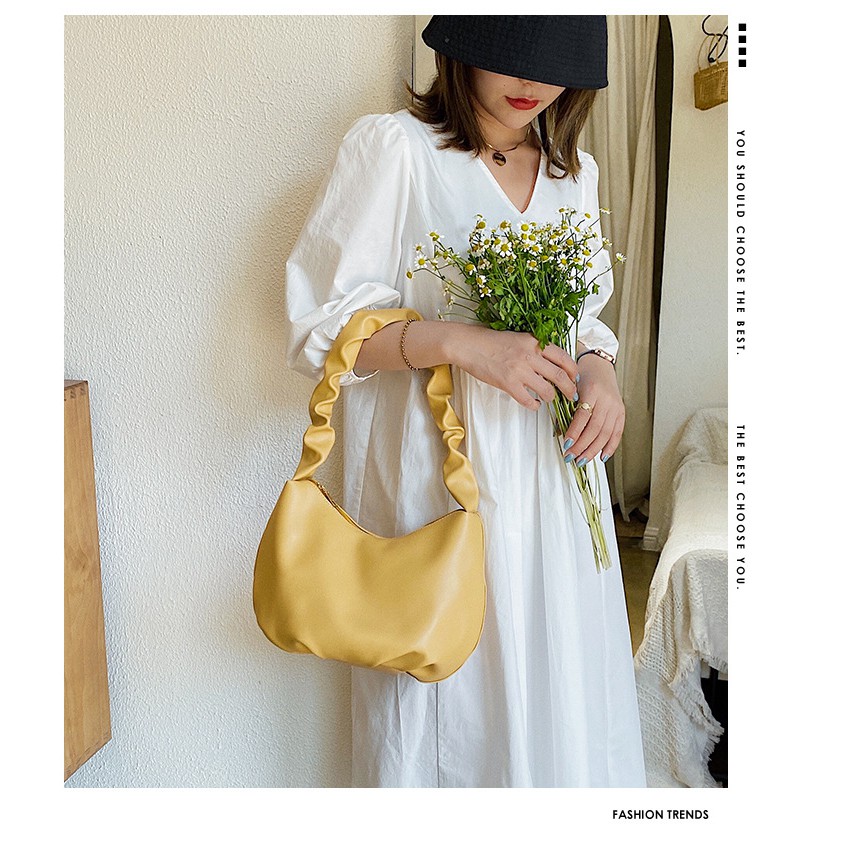 Túi đeo vai da nữ đầm tiệc Quai nhúm tiểu thư NN036 Shalla