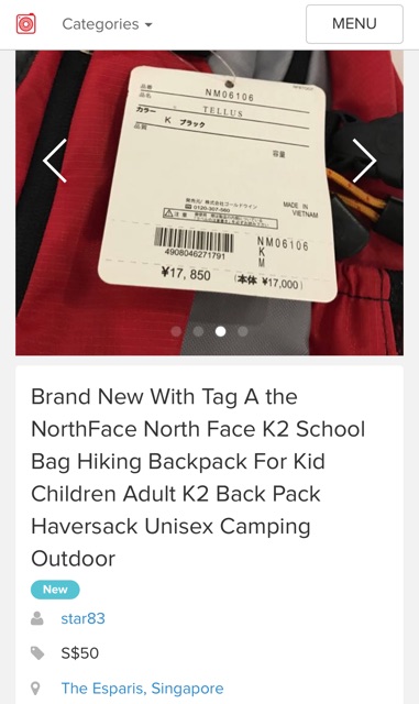 Balo The North Face size S trẻ em