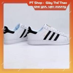 [FreeShip + Xả Lỗ + Hàng Xịn] Giày Super Star Sò Trắng 3 Vạch Đen ,  Giầy Super Star ba vệt đen Sneaker