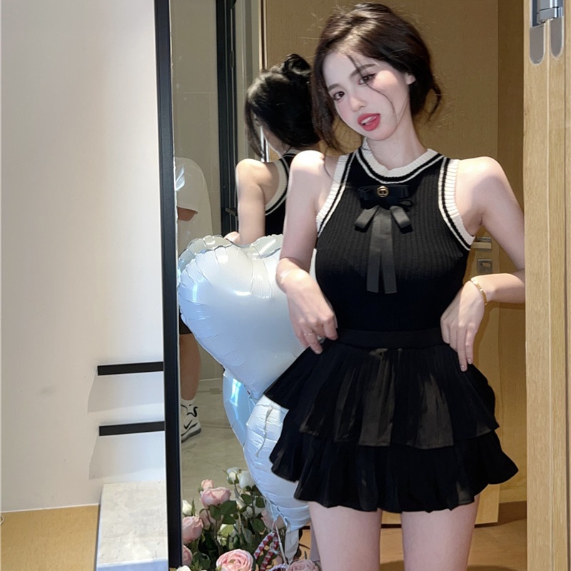 Áo Dệt Kim Sát Nách Cổ Tròn Dáng Ôm Thời Trang