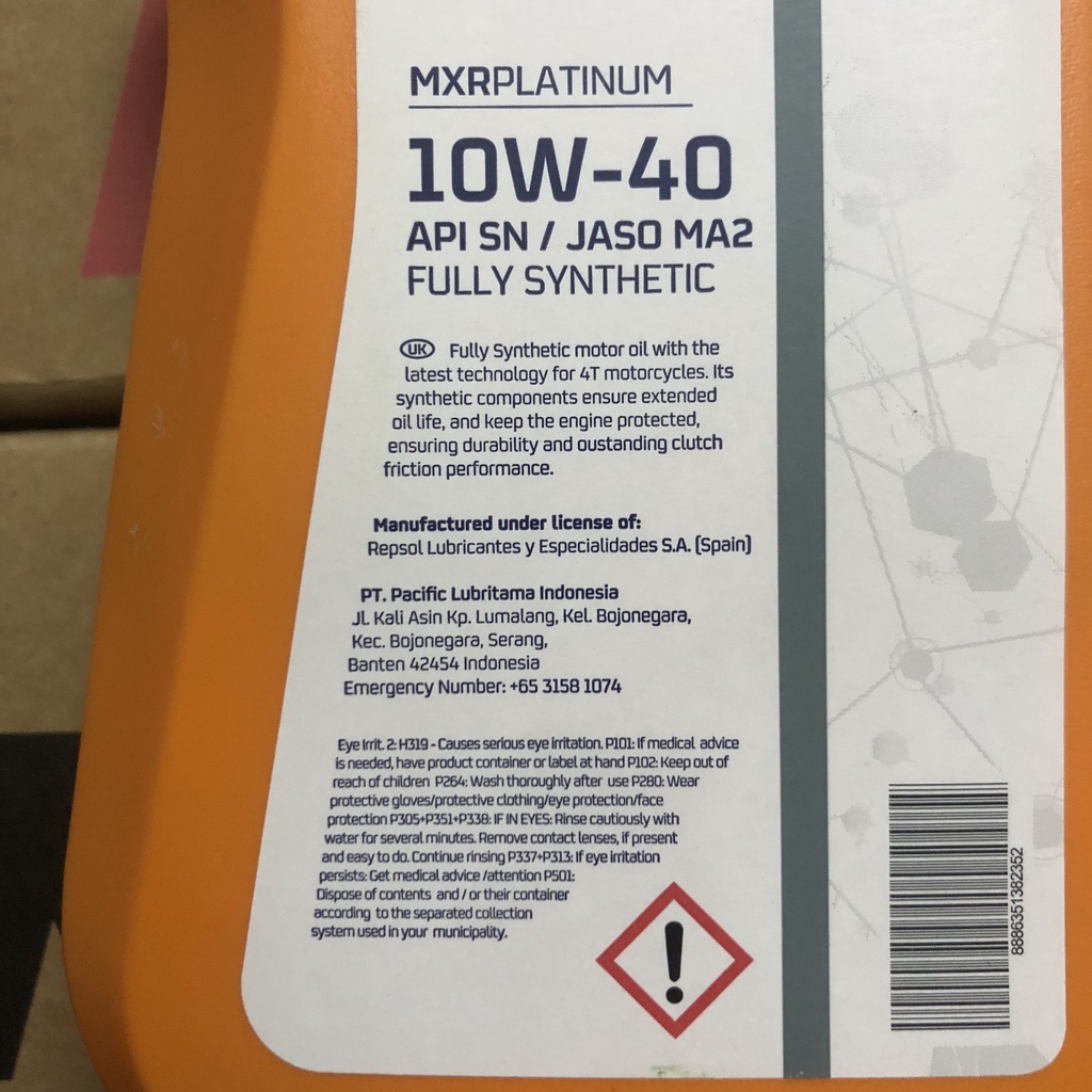 Nhớt xe số tổng hợp 100% Repsol MXR Platium 10w40
