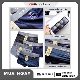 Hộp 4 quần lót nam boxer thun lạnh amqlbx03