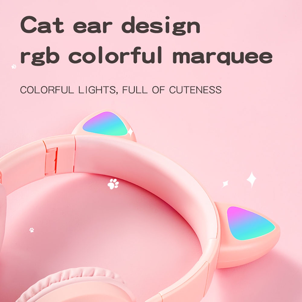 Tai nghe bluetooth plextone C1, tai nghe mèo, bluetooth 5.0, có đèn led siêu đẹp
