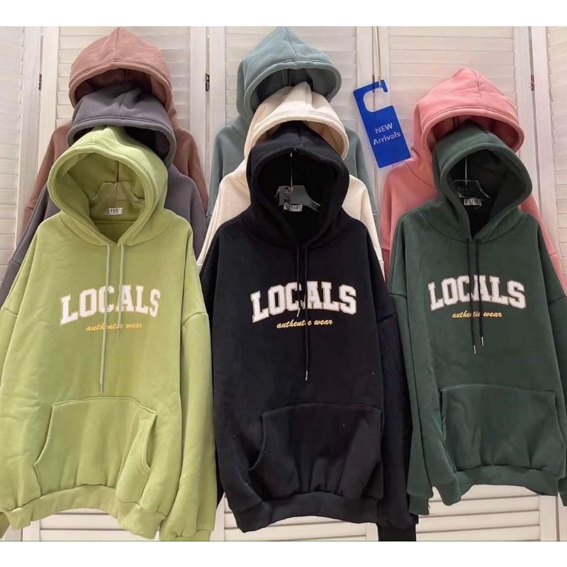 Áo Hoodie Local Nam Nữ Chất Nỉ Cotton, Áo Form Rộng Mũ 2 Lớp Dày Dặn